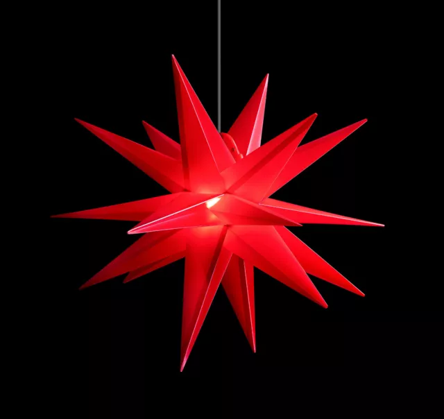 LED Weihnachtsstern rot 55cm 3D Außenstern inkl. Leuchtmittel mit Timer Stern