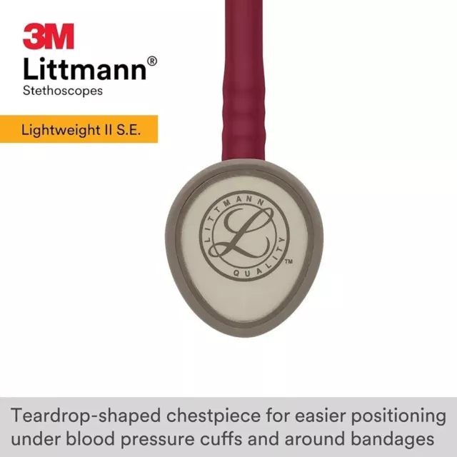 Stéthoscopes 3M Littmann Lightweight II SE pour infirmières, tube bordeaux,... 2