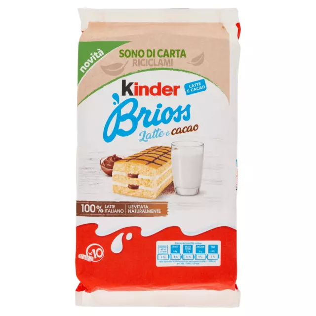 Kinder Ferrero Brioss Kuchen mit Milch und Kakao 280g Biskuitkuchen