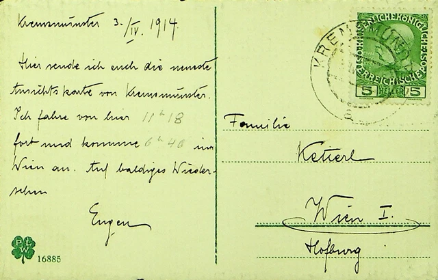 Österreich 1914 Kremsmünster Panorama WWI Ppc W/5f Franz Josef Sich Wien