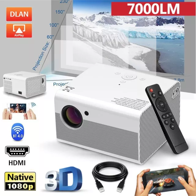 Mini 1080P 4K Wifi Bluetooth Video Projector Android iOS Wireless Home Theater