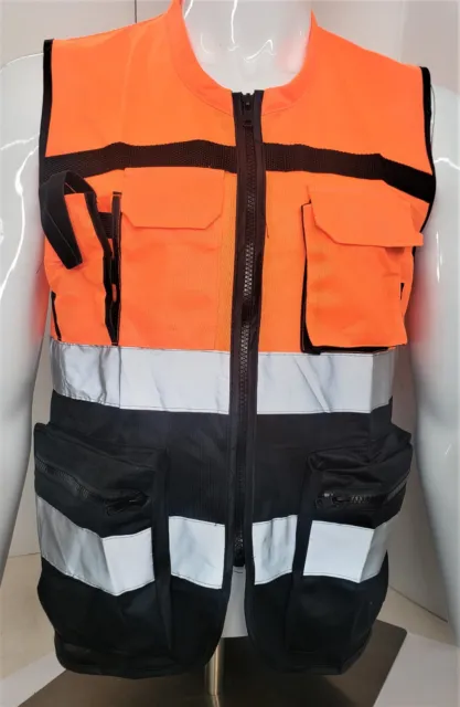 FX SAFETY VEST - Class 2 High Visibility Reflective ORANGE Safety Vest