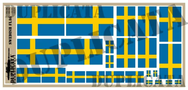Diorama/Model Accessory - Swedish Flag - 1/72, 1/48, 1/32, 1/35 Scales
