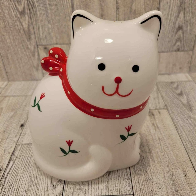 Vintage Cozy Cats Collection Ceramic Cat Coin Bank