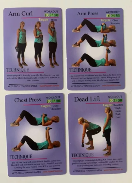 Kettlebell Workout Exercise Fitness Training Move At Home Weight cards