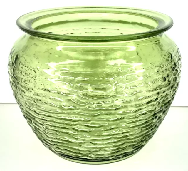 Anchor Hocking Glass Humidor Soreno Avocado Green Mid Century Modern Home Decor