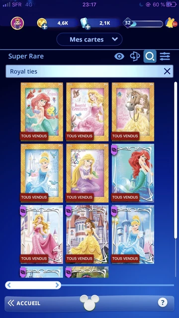Disney Collect Topps Royal Ties Super Rare NO Full Set