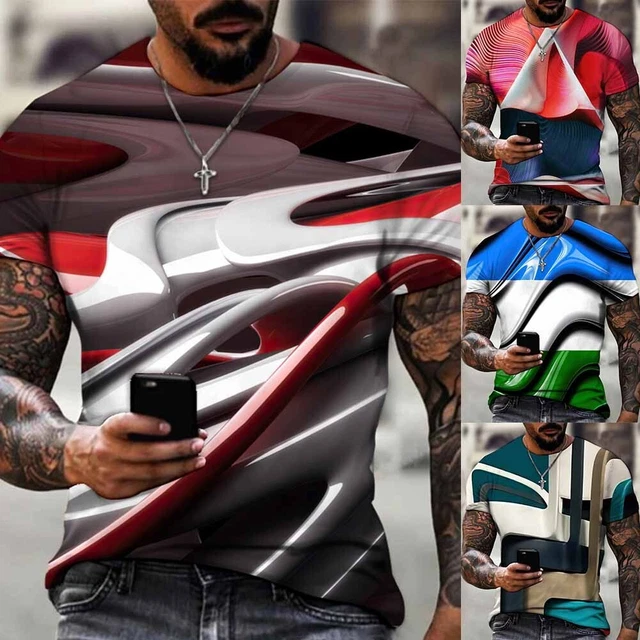 T-shirt uomo grafica scollo rotondo estate abbigliamento sportivo