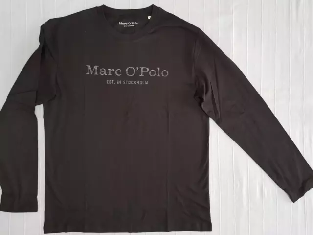 MARC O´POLO Herren Langarm T-Shirt 100% Baumwolle schwarz Gr. M NEU