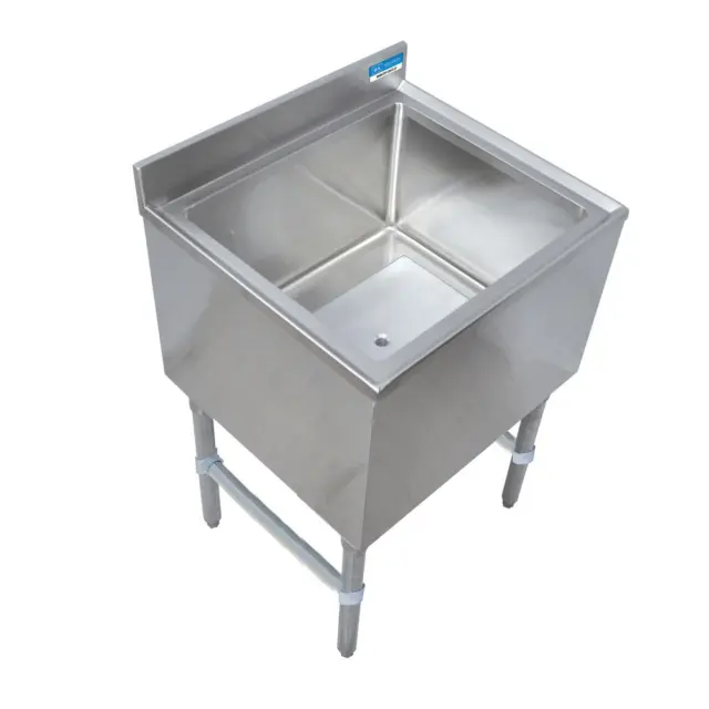 BK Resources 24"W Stainless Steel Underbar Insulated Ice Bin w/Cold Plate