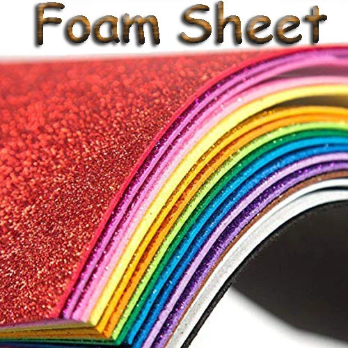 GLITTER FOAM SHEETS 2mm Thick A4 EVA Craft Funky sheets Choose Color