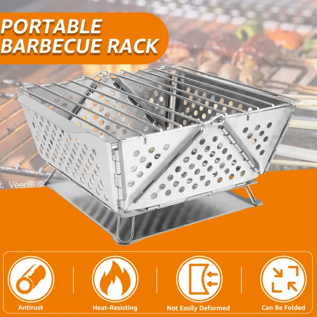 Foldable Charcoal Grill Stainless Steel Foldable Charcoal BBQ Grill Table Tuvla