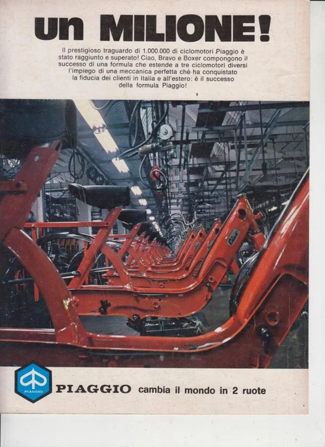 advertising Pubblicità MOTO PIAGGIO CIAO BRAVO SI 83 CICLOMOTORI ITALIANI EPOCA