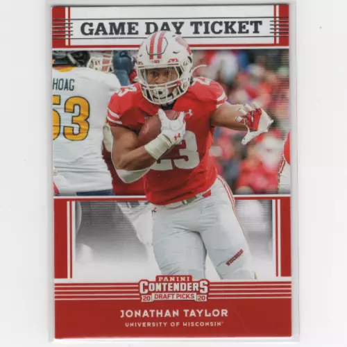 Jonathan Taylor 2020 Panini Contenders Draft Picks Game Day Ticket Rookie Card