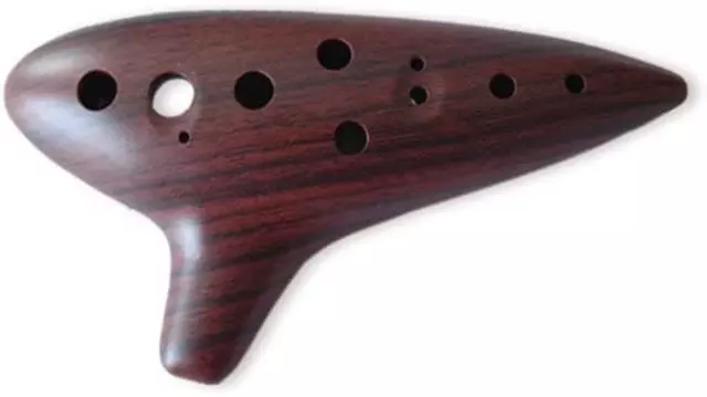 Woodi Ocarina Flute WC-917BW 12 Holes Wood Grain Alto C Colour:Brown