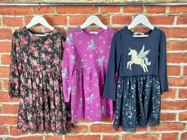 Girls Bundle Age 4-5 Years Next M&S H&M Long Sleeve Dress Disney Frozen 110Cm