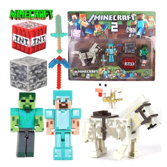 DIAMOND MINECRAFT COLLECTION Action Figure SET Steve Enderman Overworld