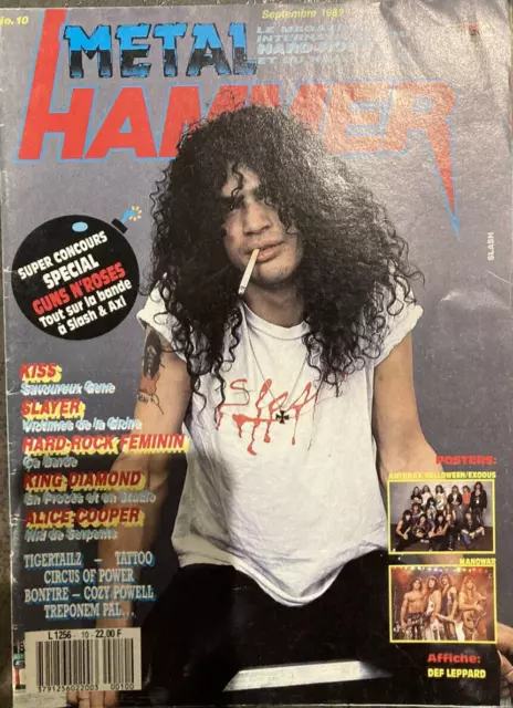 Magazine Metal Hammer n°10, Guns n' Roses, Slayer, Kiss, Alice Cooper