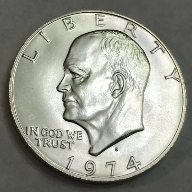 1974-S 40% silver gem BU Eisenhower IKE dollar.  #2
