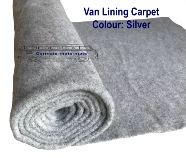 Camper Van Lining Carpet - Silver 4 Way Stretch VW T6 5 Caddy transit Trimfix