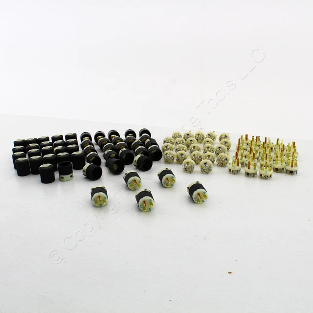 50-Pack Hubbell INDUSTRIAL GRADE Straight Blade Plugs 6-15P 15A 250V HBL5666CM2