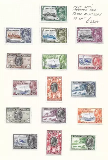 Cayman Is Stamp Collection George V 1935 mm sets inc 10/-, 5/-.SG cat: £220+