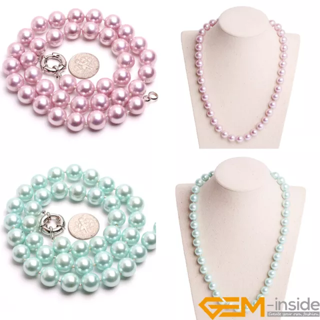 Assorted Colors Fashion Shell Pearl Colorful Beaded Jewelry Necklace MOP 18"Gift