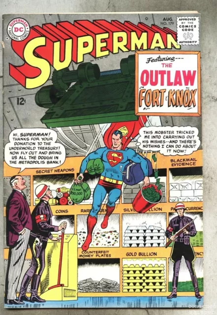 Superman #179-1965 fn  Gold Kryptonite / Fort Knox