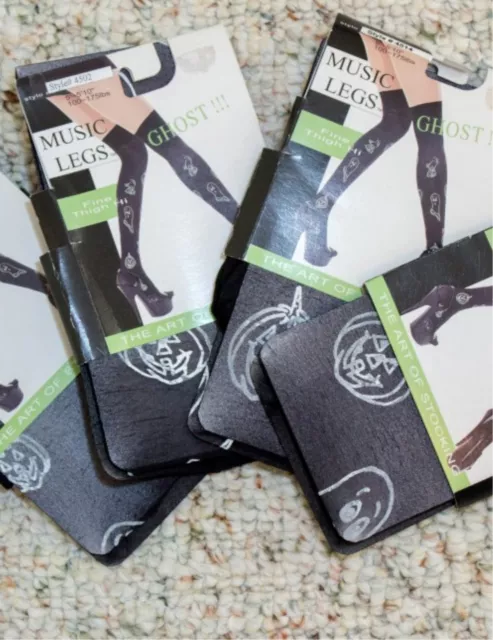 1 x BLACK Halloween Ghost Thigh-High Stockings Socks LADIES~BRAND NEW*USA Seller