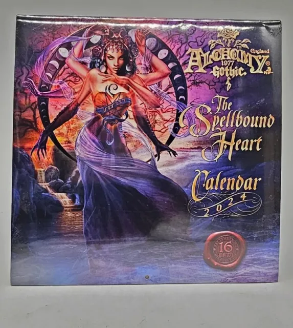 2024 Alchemy 1977 Gothic Calendar The Spellbound Heart by Llewellyn 16 Months