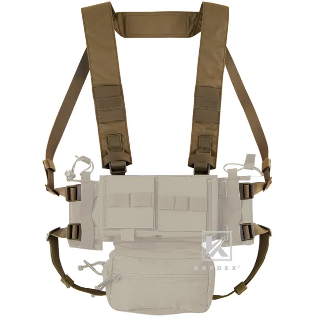 KRYDEX Micro Fight Shoulder Fat Strap & Back Strap for Chest Rig Placard Coyote
