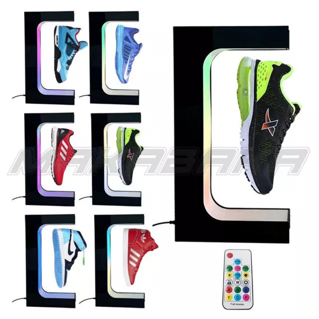 Levitating Shoes Display Lamp Stand Leather Sneaker LED Light Rotating Floating~