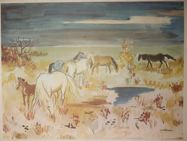 Lithographie - Les Chevaux - Signée YVES BRAYER