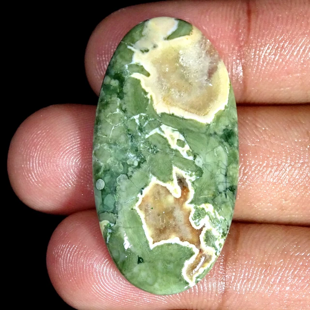 30.40Cts Natürlich Regenwald Jaspis Rhyolite Oval Cabochonschliff Lose Edelsteim