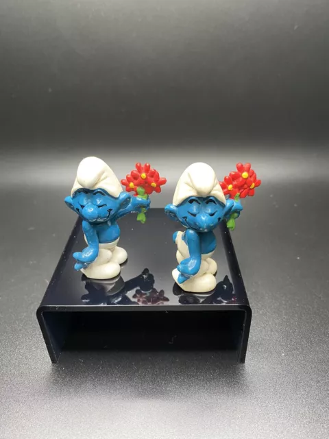 1981-82 Schleich Peyo Valentines Day Smurfette & Smurf Figurines- Lot of 5 3