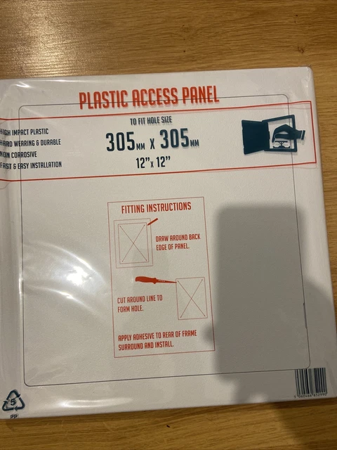 Panel de acceso - plástico - bisagras - blanco 305 x 305 - 1 cada uno