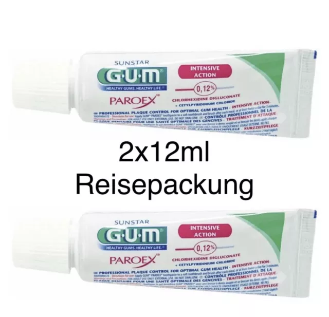 2x12ml GUM Paroex Gel 0,12% CHX pasta de dientes - Encías - Periodontosis
