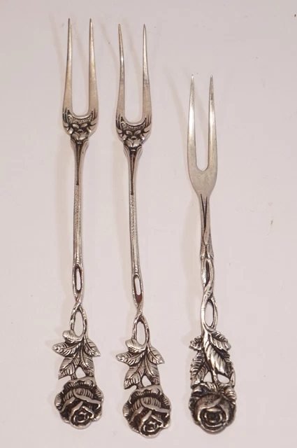 3er Set Vecchio Hildesheim Rosa 800 Vero Argento Vorlegegabeln Serviergabeln