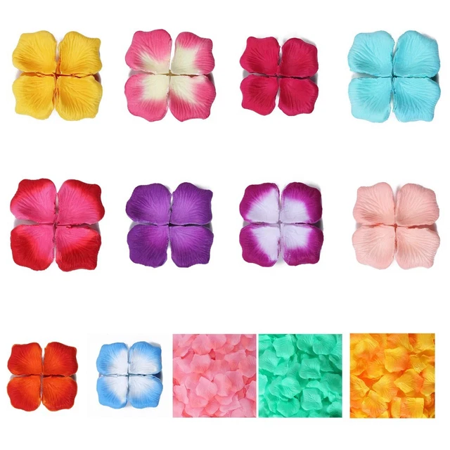 Pétales De Rose Artificiels En Soie - Lot De 200, Mélange De Couleurs, Pour Décoration Mariage, Saint-Valentin
