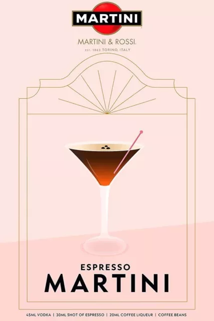 Poster Manifesto Locandina Pubblicità Stampa Vintage Aperitivo Martini 50x70 Cm.