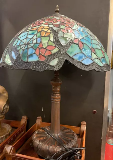 Grande Lampada Da Tavolo Modello Tiffany Libellula Atmosfera Art Nouvueau