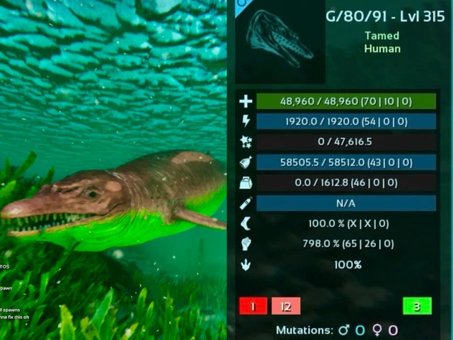 ARK SURVIVAL ASCENDED pve 798% Melee Basilosaurus, 100% Imprinting ...