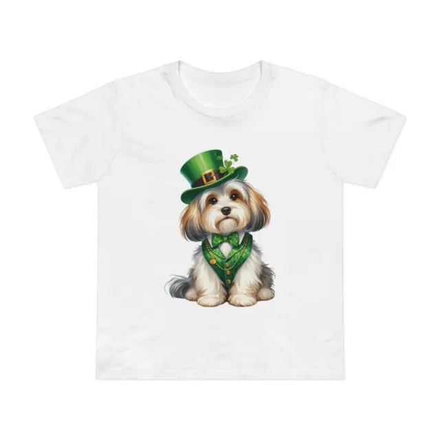 St. Patrick's Day - Havanese Dog | Women's Premium Cotton Crewneck T-Shirt in...