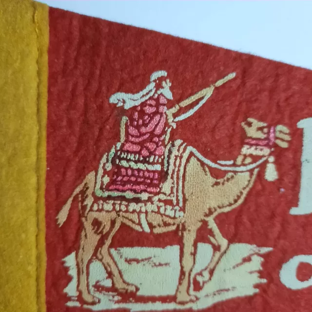 VINTAGE Felt PENNANT Flag "DESERT of MAINE" ~FREEPORT ~Camel~Souvenir