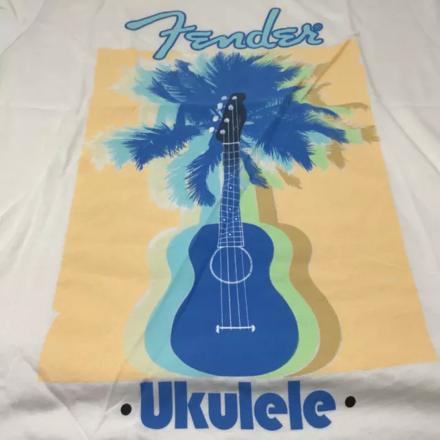 fenders Ukulele beige graphic T shirt / size M New