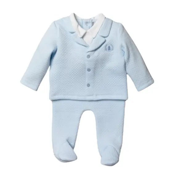 NEW Ex Matalan Baby Boys Quilted Mock Suit 2 Piece Outfit Trousers Top Spanish