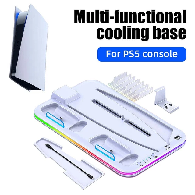 RGB Cooling Station For PS5 Stand Cooling Station with RGB Light Cooling Fan Dua