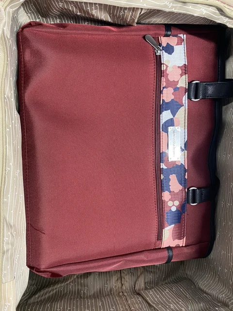 Samantha Brown 22" Spinner with Satchel 2-piece Set-Burgundy Geo Camo-NWT 12