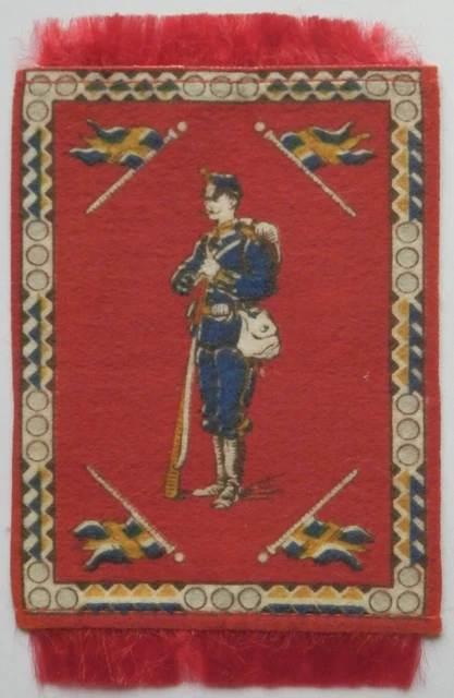 SWEDEN SOLDIER BLANKET 1908 American Tobacco SILK FLANNEL FELT 125mm x 90mm
