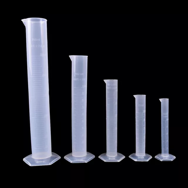 10/25/50/100/250ML Plastic Measuring Cylinder Laboratory Test Graduated Tu Jy